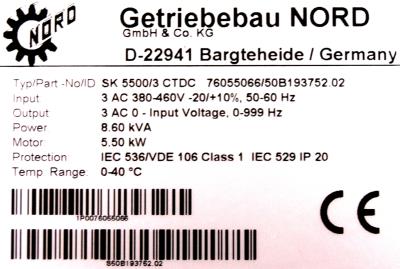 Nord SK5500-3CTDC label image