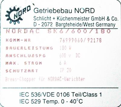 New Refurbished Exchange Repair  Nord Inverter-General Purpose SK6-600-180 Precision Zone