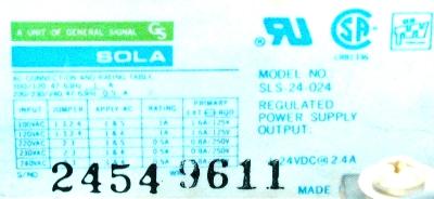 SOLA ELECTRIC SLS-24-024 label image