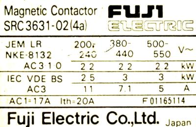 Fuji SRC3631-02-4A-110V label image