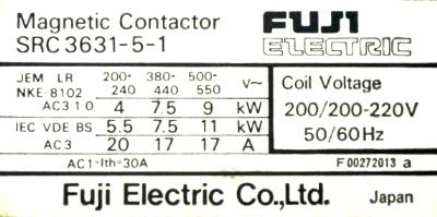 Fuji SRC3631-5-1-220V label image