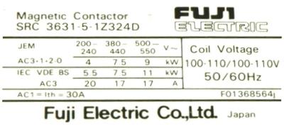 Fuji SRC3631-5-1Z324D-110V-2NC label image