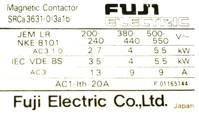 Fuji SRCA3631-0-3A1B-110V label image