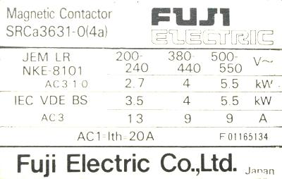 Fuji SRCA3631-0-4A-110V label image