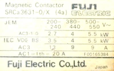 Fuji SRCA3631-0-X-4A label image