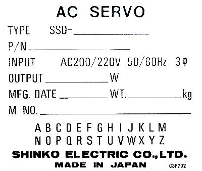 SHINKO Electric Co. SSD-1040YM label image
