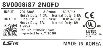 LSIS (LG) SV0008IS7-2NOFD label image