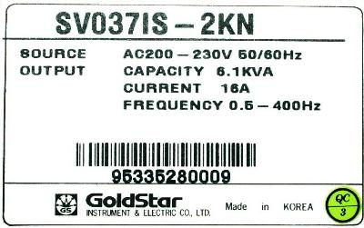 LSIS (LG) SV037IS-2KN label image