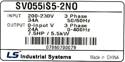 LSIS (LG) SV055IS5-2NO label image