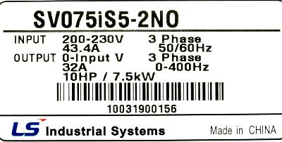 LSIS (LG) SV075IS5-2NO label image