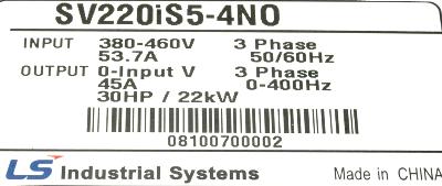LSIS (LG) SV220IS5-4NO label image