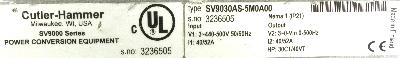Cutler-Hammer SV9030AS-5M0A00 label image