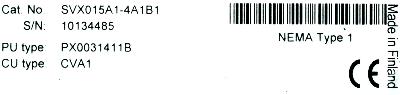 Cutler-Hammer SVX015A1-4A1B1 label image