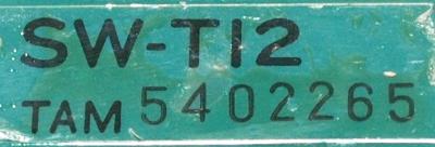 Tam Transformers Ltd SW-T12 label image