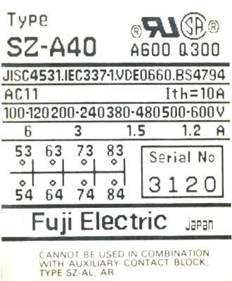 Fuji SZ-A40 label image