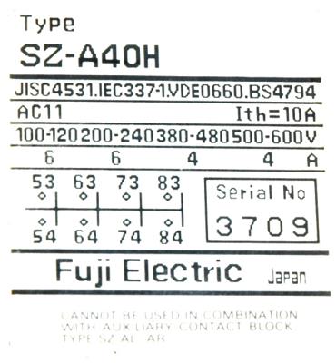 Fuji SZ-A40H label image