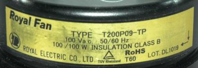 Royal Electric Co T200P09-TP label image
