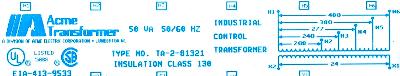 ACME Transformer TA-2-81321 label image