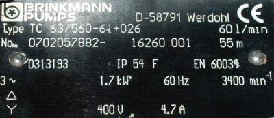 Brinkmann Pumps TC63-560-61-026 label image
