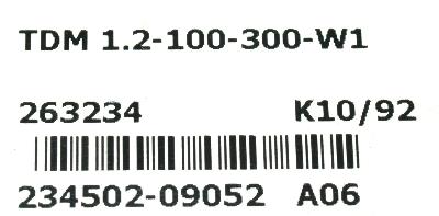 INDRAMAT TDM1.2-100-300-W1 label image