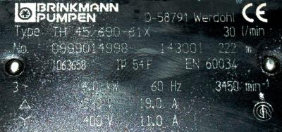 Brinkmann Pumps TH45-690-61X label image