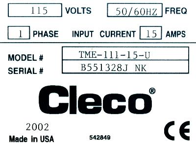 Cooper Tools TME-111-15-U label image