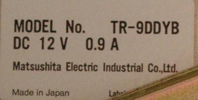 Matsushita TR-9DDYB label image