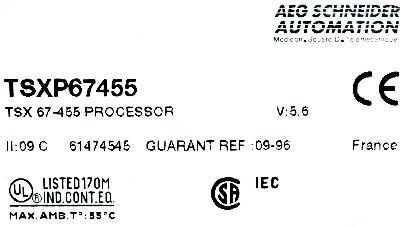 MODICON TSXP67455 label image
