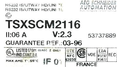 MODICON TSXSCM2116 label image