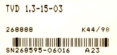 INDRAMAT TVD1.3-15-03 label image