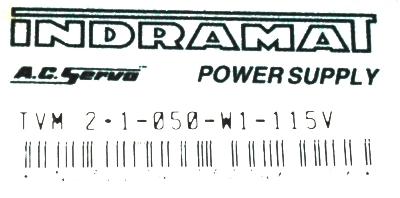 INDRAMAT TVM2.1-050-220-300-W1-115-220 label image