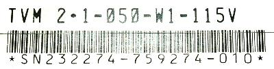 INDRAMAT TVM2.1-050-W1-115V label image