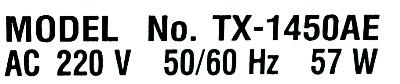 Matsushita TX-1450AE label image