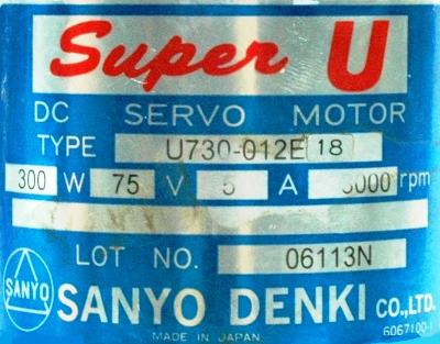 Sanyo Denki U730-012E18 label image