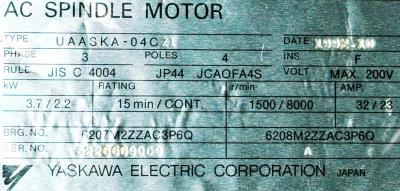 Yaskawa UAASKA-04CZ1 label image