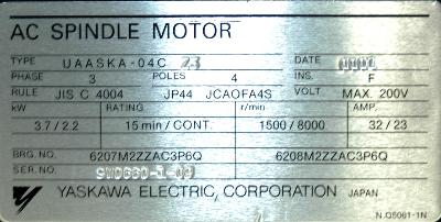 Yaskawa UAASKA-04CZ3 label image