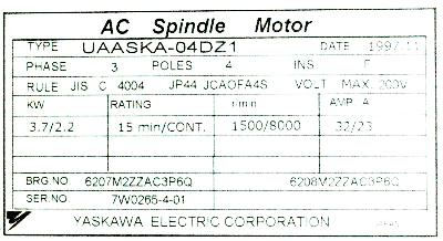 Yaskawa UAASKA-04DZ1 label image