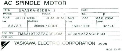 Yaskawa UAASKA-06DBM13 label image