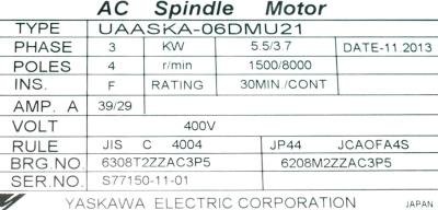 Yaskawa UAASKA-06DMU21 label image