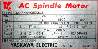 Yaskawa UAASKA-08CMO31 label image