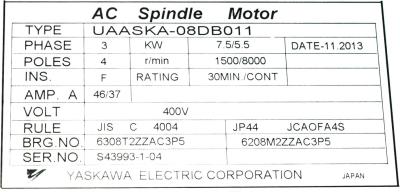 Yaskawa UAASKA-08DBO11 label image