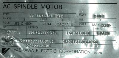 New Refurbished Exchange Repair  Yaskawa Motors-AC Spindle UAASKA-11HHB12 Precision Zone