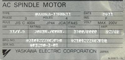 Yaskawa UAASKA-11HNK11 label image