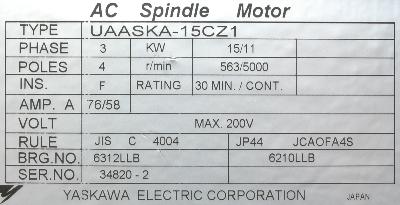 Yaskawa UAASKA-15CZ1 label image