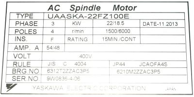 Yaskawa UAASKA-22FZ1OOE label image