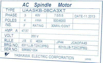 Yaskawa UAASKB-08CA3XT label image