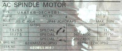 Yaskawa UAASKB-08CHSB1 label image