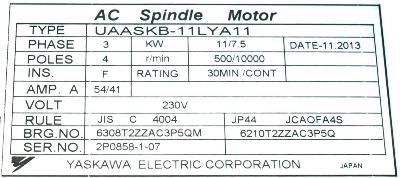Yaskawa UAASKB-11LYA11 label image