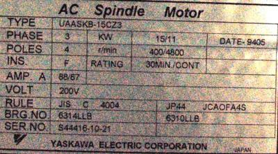 Yaskawa UAASKB-15CZ3 label image