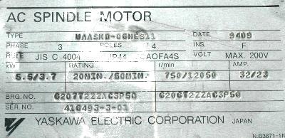Yaskawa UAASKD-06HES11 label image